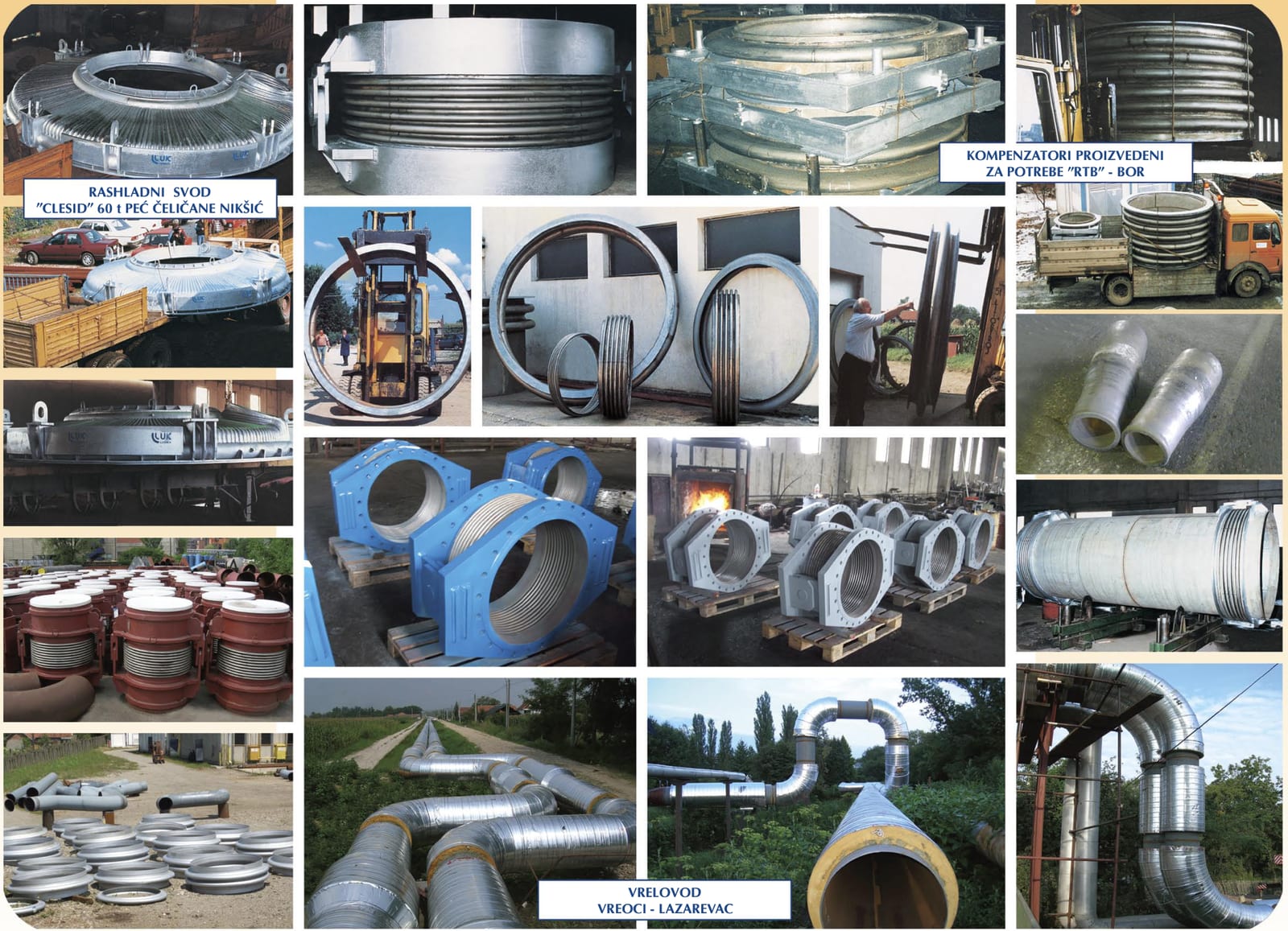 Montage of LUK installations on site: cooling vaults, expansion joints, hot-water pipelines and pipe bends